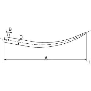 Homlokrakodófog, hajlított, ered.