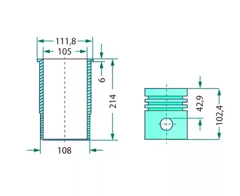 Teljes dugattyúkészlet 75760005 alternatív traktor motor