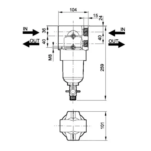 Arag 3450335 nagynyomású szűrő, 80-as – 10,4×25,3×10,4 cm