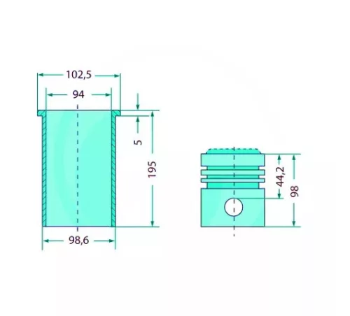 Teljes dugattyúkészlet 38004516 alternatív traktor motor