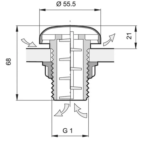 504203 Arag menetes fedél, légtelenítőszelep, labirintusszelep
