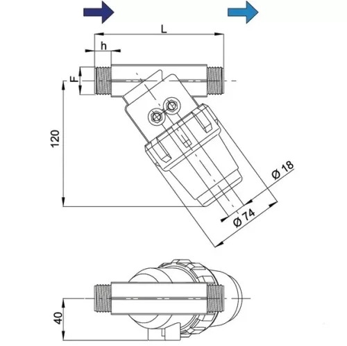 Arag 323032 Ferdeszűrő 3/4", 32-es rácsméret