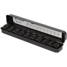 Dugókulcskészlet, légkulcshoz, 1/2”, 10 részes