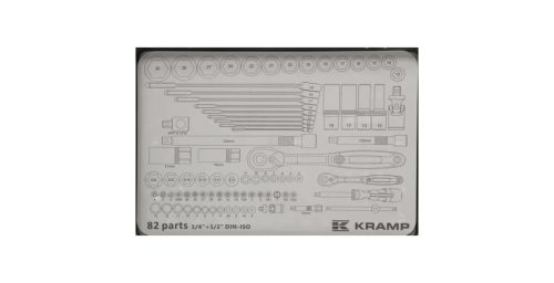 Kombinált dugókulcskészlet, 1/4" + 1/2”, 82 részes
