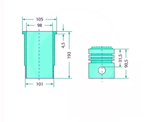 Teljes dugattyúkészlet 38006606 alternatív traktor motor