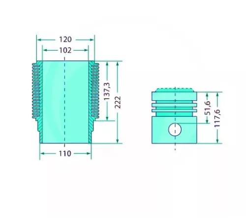 Teljes dugattyúkészlet 38004234 alternatív traktor motor