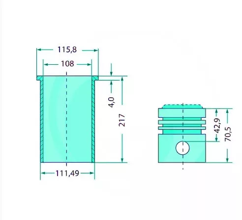 Teljes dugattyúkészlet 380060472 alternatív traktor motor