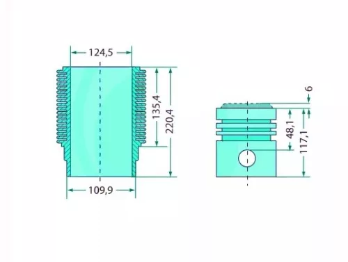 Teljes dugattyúkészlet 75799775960 alternatív traktor motor