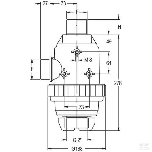 8092004 Szívószűrő 2" K 220 l/perc 50 mesh, Geoline 8092004