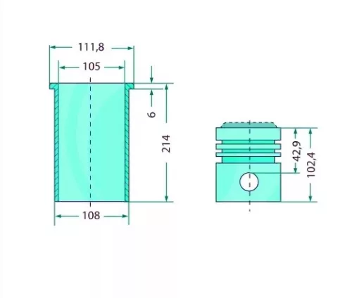 Teljes dugattyúkészlet 75793045961 alternatív traktor motor