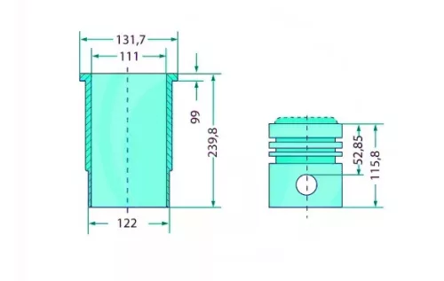 Teljes dugattyúkészlet 38022343 alternatív traktor motor