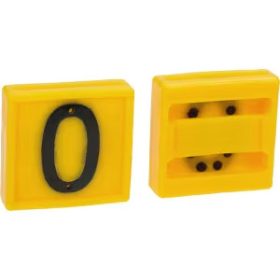 Jelölőszám 0-s, sárga, 45x45 mm