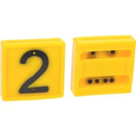 Jelölőszám 2-es, sárga, 45x45 mm