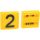 Jelölőszám 2-es, sárga, 45x45 mm