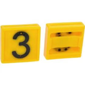 Jelölőszám 3-as, sárga, 45x45 mm