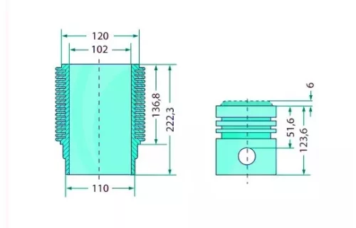 Teljes dugattyúkészlet 75793741961 alternatív traktor motor