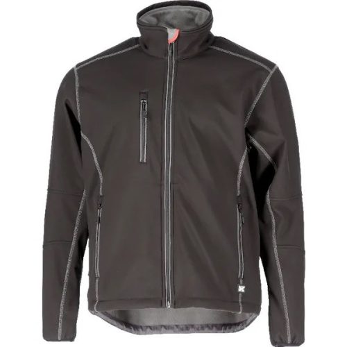 Softshell kabát, fekete/szürke, 2XL, EU:58-60