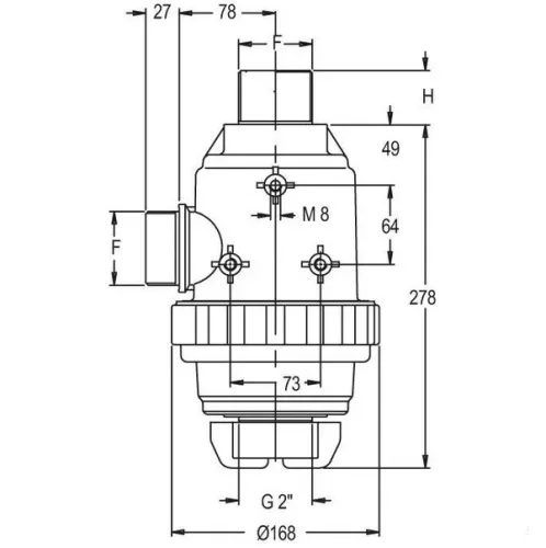 8092003 Szívószűrő 2" K 220 l/perc 32 mesh, Geoline 8092003