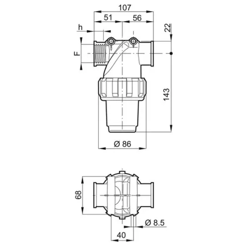 Arag 3244043 nyomószűrő 1" belső