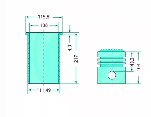 Teljes dugattyúkészlet 38006616 alternatív traktor motor