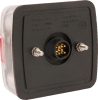 Hátsó LED lámpa, 1 W, négyzet, 12 V, 106x100x98 mm, 5-tűs, 18 LED-es,