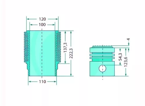 Teljes dugattyúkészlet 75793535960 alternatív traktor motor