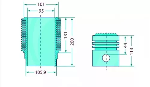 Teljes dugattyúkészlet 38006396 alternatív traktor motor