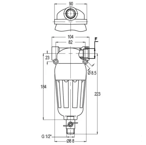 Geoline Nyomószűrő 3/4"F 150 l/perc 50 mesh