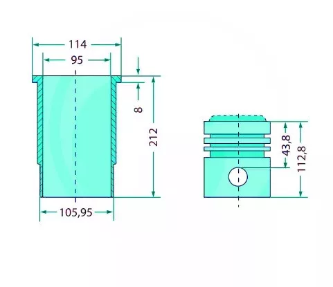 Teljes dugattyúkészlet 38006387 alternatív traktor motor