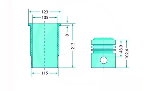 Teljes dugattyúkészlet 38060096 alternatív traktor motor