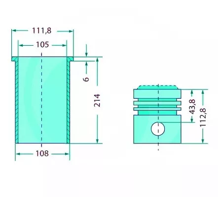 Teljes dugattyúkészlet 4 gyűrű 105mm 32x82mm szárazon futó 38006390