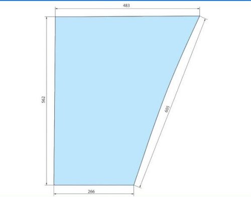 Ajtóüveg, bal alsó, az 50-es szériához nem megfelelő, Johhn Deere (Alternatív)