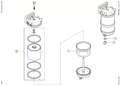 Üzemanyag előszűrő (Vízleválasztó) (Szűrőpohárhoz) + Tömítések (Alternatív) (Donaldson) P502420