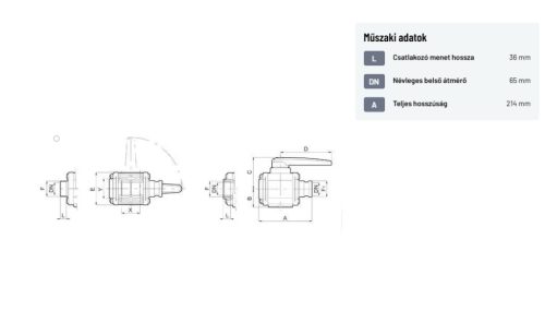 Golyósszelep 2-utas 3" F