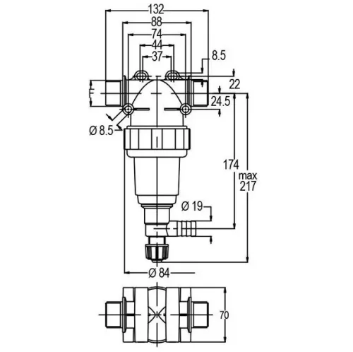 Geoline Nyomószűrő 1"M 150 l/perc 50 mesh
