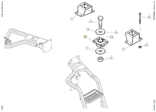 Claas, fülketartó gumibak, 4 furatos, alternatív, Axos/Ares modellekhez termékkép