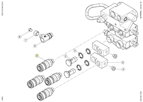 Claas Hidraulikus Gyorscsatlakozó (Aljzat) (KM) (Alternatív) (Faster) – traktor alkatrész 