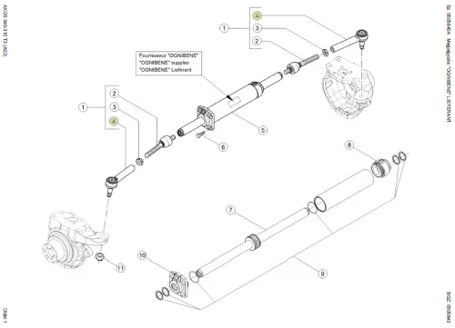 Claas Kormányösszekötő (Külső tag)(Gömbcsuklós)(Alternatív) – traktor alkatrész 