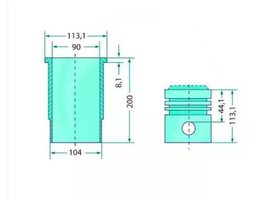 Teljes dugattyúkészlet 38006450 alternatív traktor motor