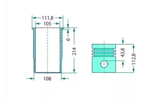 Teljes dugattyúkészlet 75760001 alternatív traktor motor