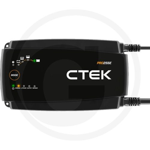 CTEK PRO25SE EU akkumulátortöltő Töltő és tápegység, 25 A, műhelyekhez, 6 m töltőkábellel és tartóval