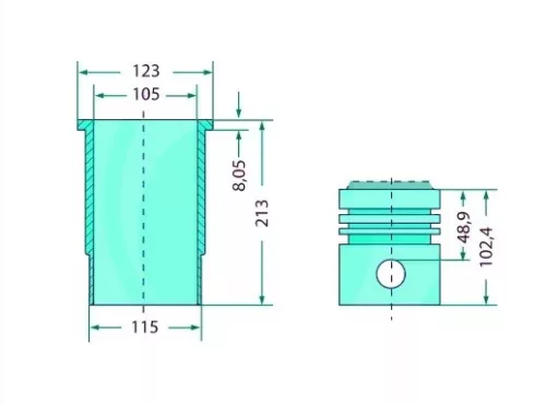 Teljes dugattyúkészlet 75790563960 alternatív traktor motor
