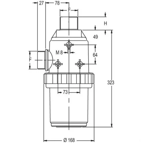 8095003 Szívószűrő 2" K 260 l/perc 32 mesh, Geoline 8095003