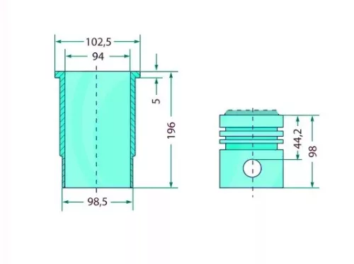 Teljes dugattyúkészlet 75794900960 alternatív traktor motor
