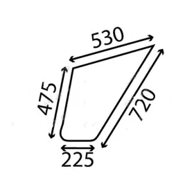   Ajtóüveg, bal és jobb alsó, Claas 500/600/700-as szériához, Alternatív