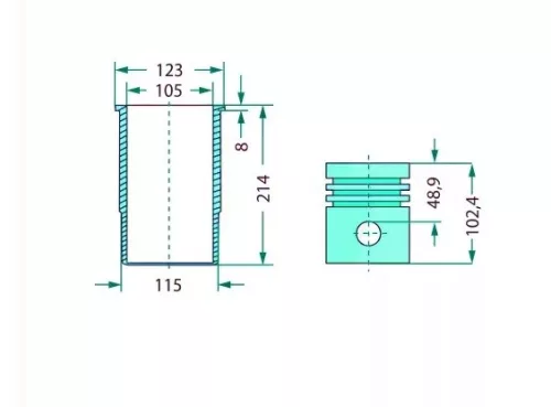 Teljes dugattyúkészlet 75760004 alternatív traktor motor