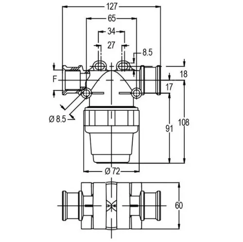 Geoline Nyomószűrő 3/4" B 100 l/perc 50 mesh