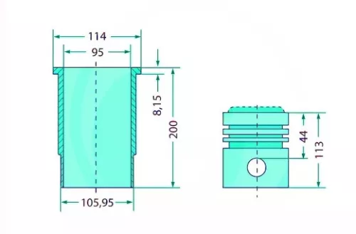 Teljes dugattyúkészlet 38006386 alternatív traktor motor