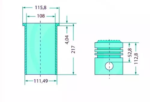 Teljes dugattyúkészlet 38006613 alternatív traktor motor