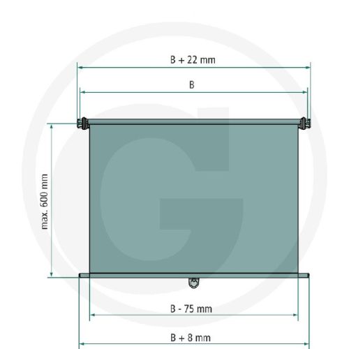 Vezetősínes napellenző roló, nem átlátható Szélesség (mm):1000 Magasság (mm):600